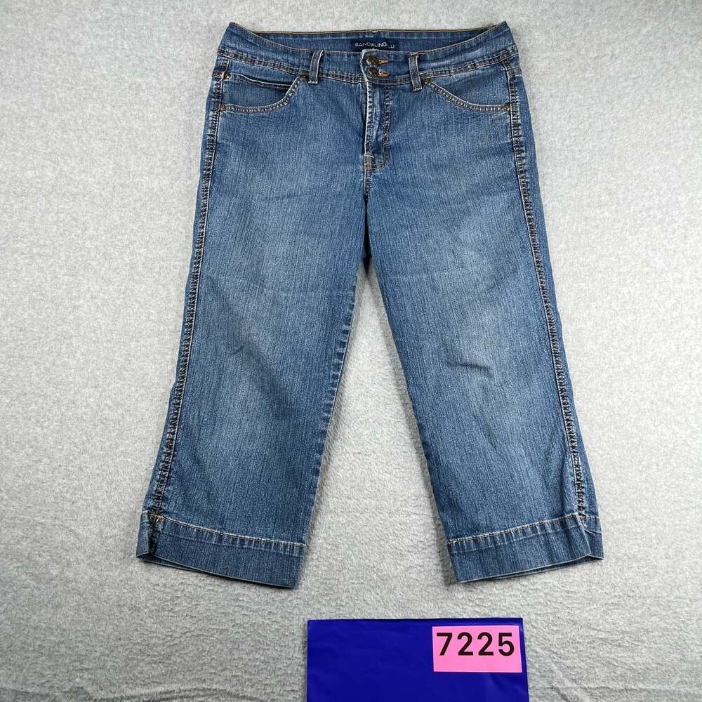 Bandolono Blu Denim Jeans Womens Size 12 Crop Blue Distressed